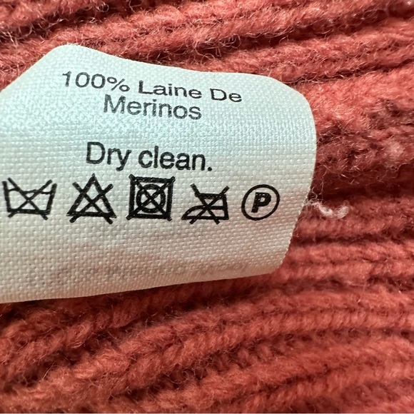 Madewell 100% Merino Wool Moderne Salmon Sweater Pullover Knit Thick Small Pink - Picture 10 of 10